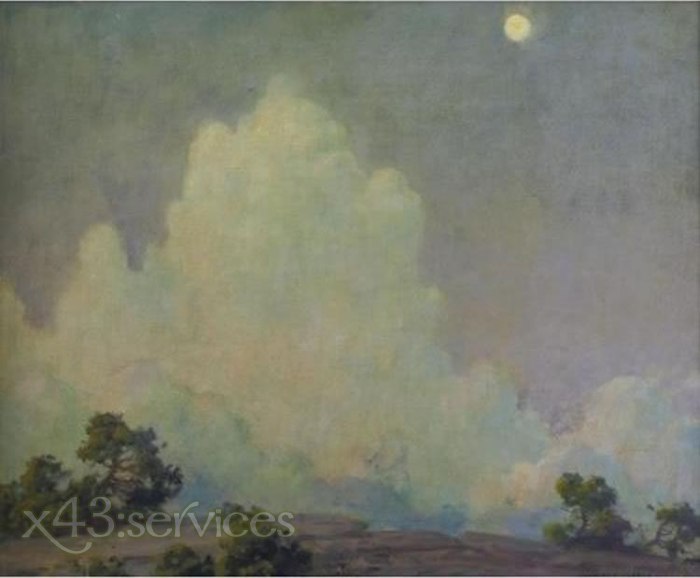 Charles Courtney Curran - Abendwolke und steigender Mond - Evening Cloud and Rising Moon